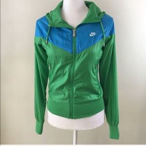 green blue nike windbreaker